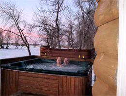 kids in outdoor hot tub